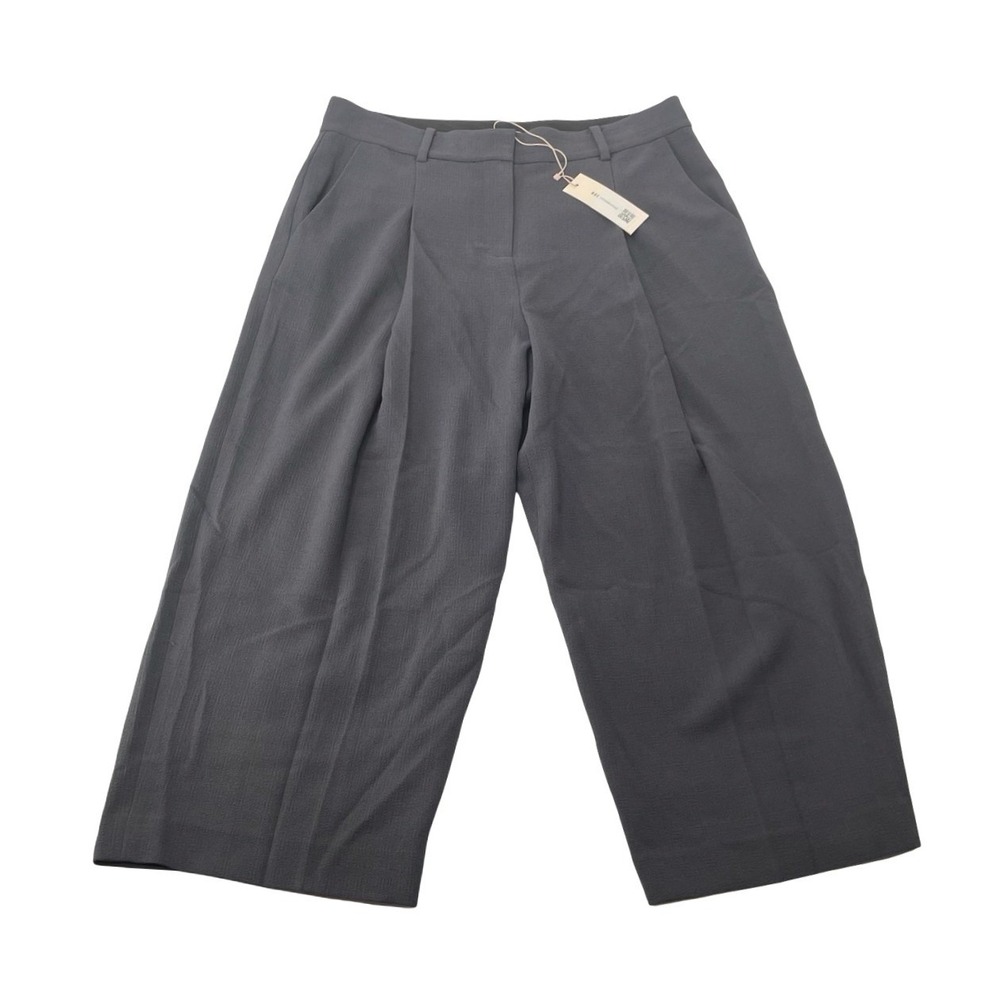 Rebecca Taylor Women's Pants Culottes Grey Polyester Size 8